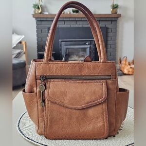 Vintage Fossil Brown Leather Bag